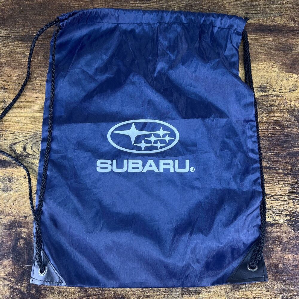 Subaru Blue Drawstring Gym Bag Backpack 17"X12"